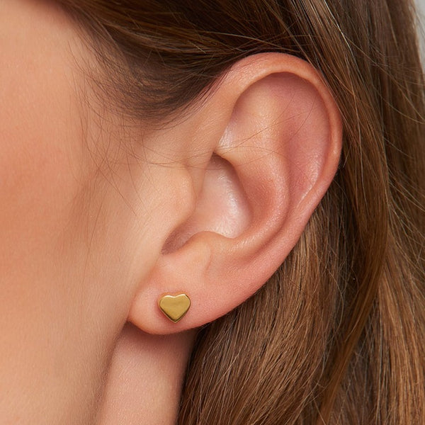 Heart Gold Earrings - 18 karat gold vermeil on sterling silver